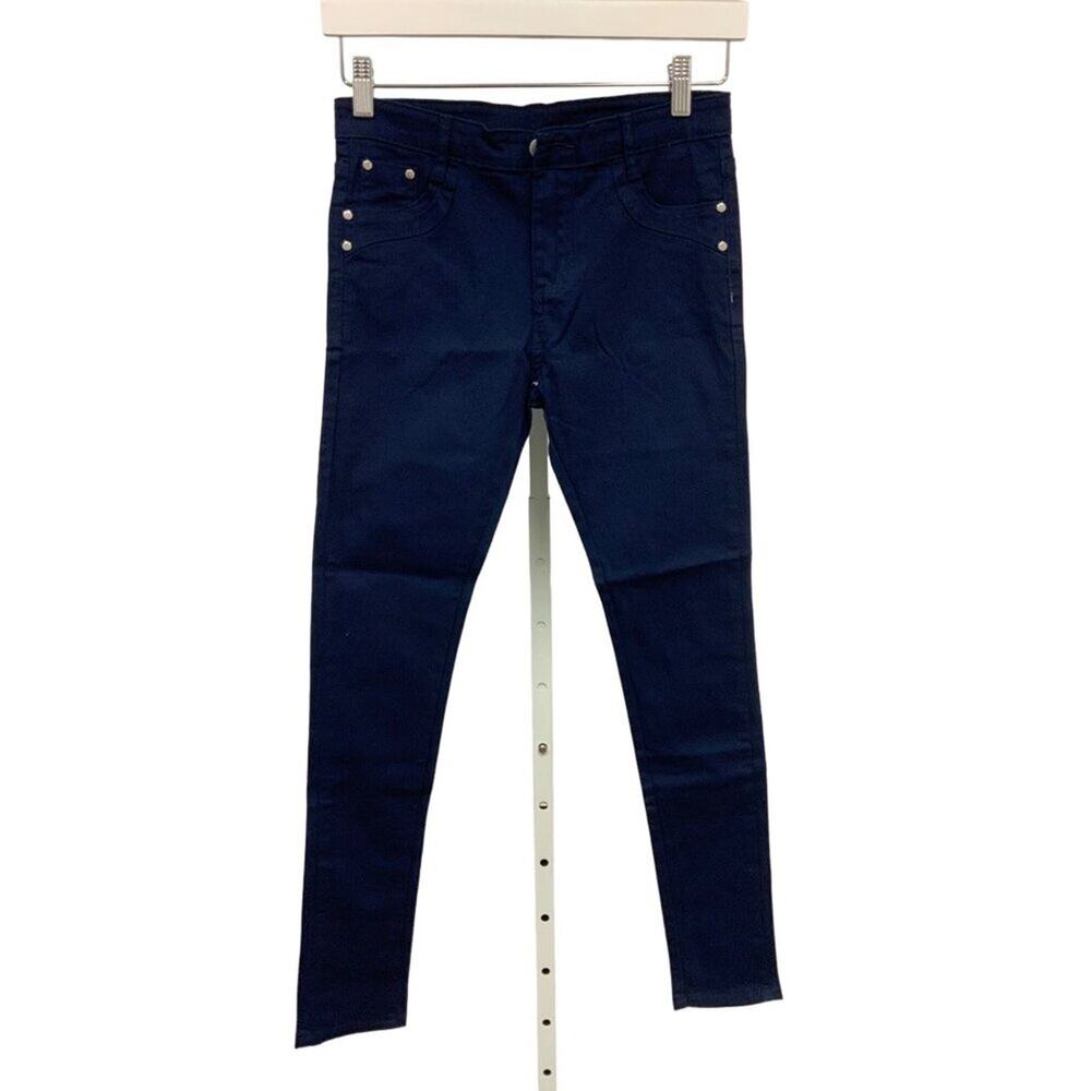 Die Man Er Fu Shi Navy Blue Stretch Jegging